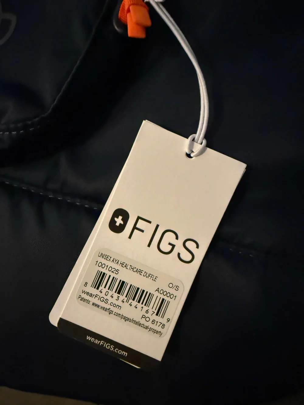 FIGS Navy Duffel Bag with Aya Healthcare Logo NWT in Original Bag